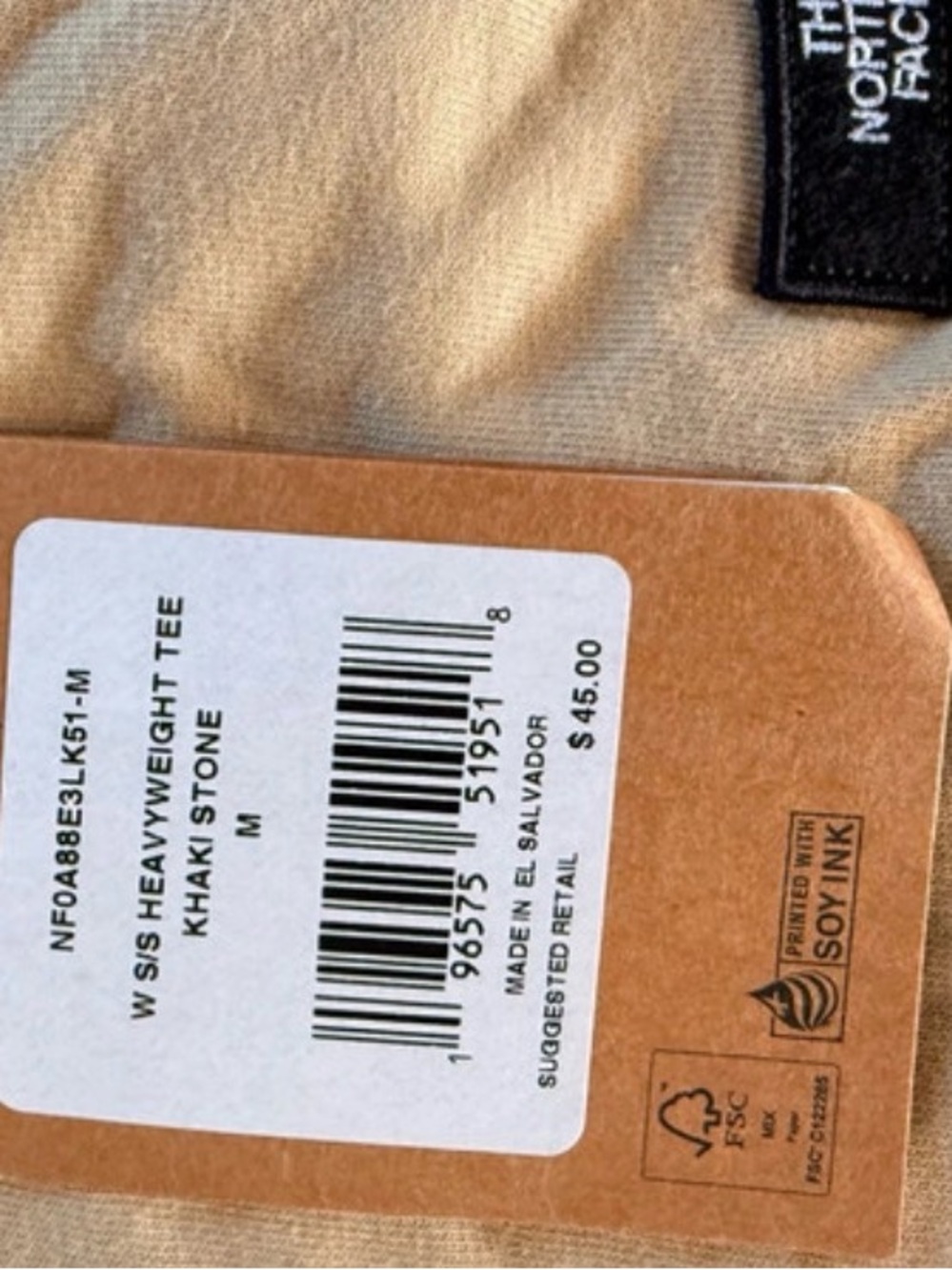 The North Face Women’s Heavyweight Cropped T-Shirt Beige/Khaki Stone BNWT Size M - Picture 7 of 7